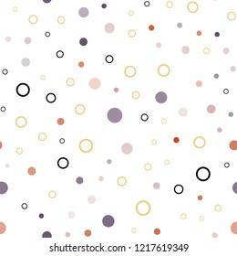 Light Blue, Yellow vector seamless template with circles. Blurred bubbles on abstract background with colorful gradient. Design for textile, fabric, wallpapers.