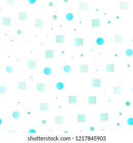 Light Blue, Yellow vector seamless background with circles, rectangles. Colorful illustration with circles, squares in nature style. Trendy design for wallpaper, fabric makers.