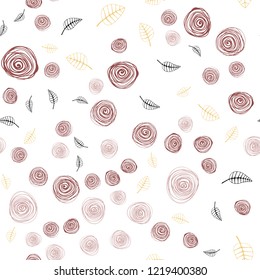 Light Blue, Yellow vector seamless doodle pattern with leaves and flowers. Modern abstract illustration with leaves and flowers. Design for textile, fabric, wallpapers.
