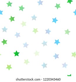 Light Blue, Yellow vector seamless texture with beautiful stars. Modern geometrical abstract illustration with stars. Best design for your ad, poster, banner.