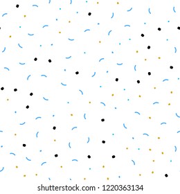 Light Blue, Yellow vector seamless layout with circles, lines. Modern abstract colorful illustration with spheres and lines. Pattern for design of window blinds, curtains.