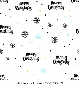 Light Blue, Yellow vector seamless template with ice snowflakes. Colorful decorative design in xmas style with snow. Design for textile, fabric, wallpapers.