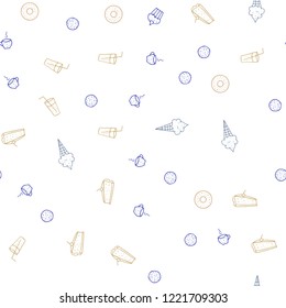 Light Blue, Yellow vector seamless layout with restaurant food. Fast Food on blurred abstract background with colorful gradient. Template for meal cooking in kitchen.