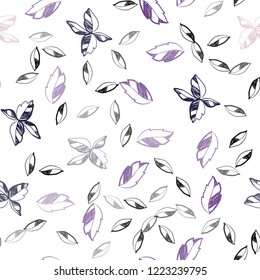 Light Blue, Yellow vector seamless natural pattern with leaves. leaves on elegant natural pattern with gradient. Pattern for design of fabric, wallpapers.