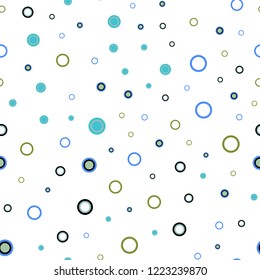Light Blue, Yellow vector seamless cover with spots. Glitter abstract illustration with blurred drops of rain. Pattern for trendy fabric, wallpapers.