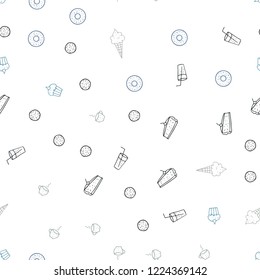 Light Blue, Yellow vector seamless texture with delicious snacks. Glitter abstract sketch with gourmet food. Template for meal cooking in kitchen.