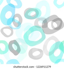 Light Blue, Yellow vector seamless background with bubbles. Blurred bubbles on abstract backdrop with colorful gradient. Pattern for design of fabric, wallpapers.