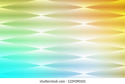 Light Blue, Yellow vector seamless cover in polygonal style. Beautiful illustration with rectangles and squares. Pattern for design of window blinds, curtains.