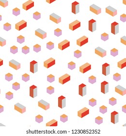 Light Blue, Yellow vector seamless, isometric backdrop with rhombus. Rectangles on abstract background with colorful gradient. Pattern for design of fabric, wallpapers.