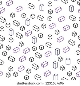 Light Blue, Yellow vector seamless, isometric background with rectangles. Illustration with set of colorful rectangles. Pattern for design of fabric, wallpapers.