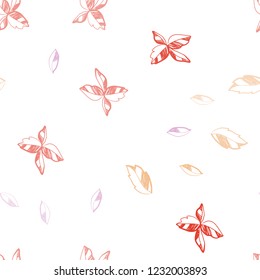Light Blue, Yellow vector seamless elegant template with leaves. New colorful illustration in doodle style with leaves. Pattern for design of window blinds, curtains.