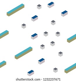 Light Blue, Yellow vector seamless, isometric template with rhombus. Rectangles on abstract background with colorful gradient. Design for textile, fabric, wallpapers.