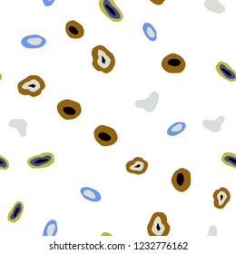 Light Blue, Yellow vector seamless backdrop with dots. Glitter abstract illustration with blurred drops of rain. Design for textile, fabric, wallpapers.