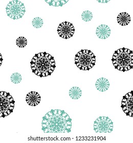 Light Blue, Yellow vector seamless layout with bright snowflakes. Shining colored illustration with snow in christmas style. Trendy design for wallpaper, fabric makers.
