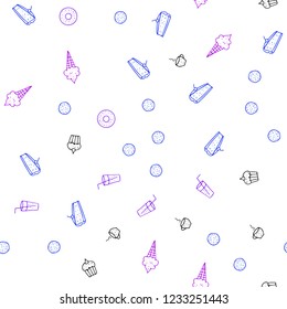 Light Blue, Yellow vector seamless cover with cuisine gourmet. Glitter abstract sketch with gourmet food. Design for ad, poster, banner of cafes or restaurants.