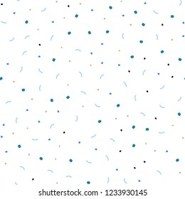 Light Blue, Yellow vector seamless background with bubbles, lines. Design with connection of dots and lines on colorful background. Pattern for trendy fabric, wallpapers.