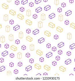 Light Blue, Yellow vector seamless, isometric background with rectangles. Rectangles on abstract background with colorful gradient. Texture for window blinds, curtains.