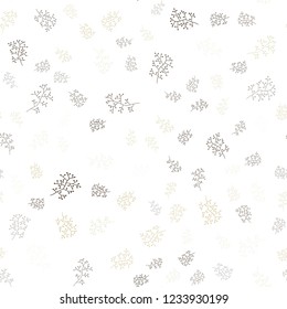 Light Blue, Yellow vector seamless doodle template with leaves, branches. Doodle illustration of leaves and branches in Origami style. Pattern for trendy fabric, wallpapers.