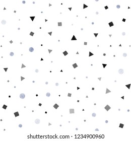 Light Blue, Yellow vector seamless texture with poly style with circles, cubes. Circles, lines, rhombus with colorful gradient. Pattern for trendy fabric, wallpapers.