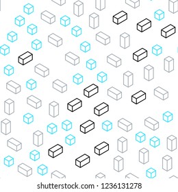 Light Blue, Yellow vector seamless, isometric layout with lines, rectangles. Glitter abstract illustration with rectangular shapes. Pattern for design of fabric, wallpapers.