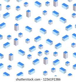 Light Blue, Yellow vector seamless, isometric background with rectangles. Illustration with set of colorful rectangles. Texture for window blinds, curtains.