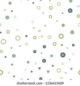 Light Blue, Yellow vector seamless background with bubbles. Glitter abstract illustration with blurred drops of rain. Design for textile, fabric, wallpapers.