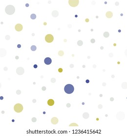 Light Blue, Yellow vector seamless pattern with spheres. Illustration with set of shining colorful abstract circles. Design for textile, fabric, wallpapers.