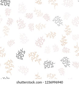 Light Blue, Yellow vector seamless doodle pattern with branches. Shining colored illustration with leaves and branches. Design for textile, fabric, wallpapers.