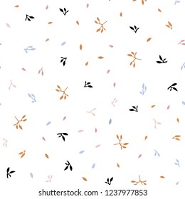 Light Blue, Yellow vector seamless elegant background with leaves. Brand new colored illustration in blurry style with leaves. Design for textile, fabric, wallpapers.