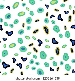 Light Blue, Yellow vector seamless texture with disks. Abstract illustration with colored bubbles in nature style. Pattern for design of window blinds, curtains.