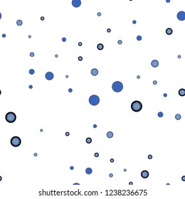 Light Blue, Yellow vector seamless pattern with spheres. Illustration with set of shining colorful abstract circles. Trendy design for wallpaper, fabric makers.