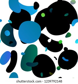 Light Blue, Yellow vector seamless backdrop with dots, spots. Blurred bubbles on abstract backdrop with colorful gradient. Pattern for design of window blinds, curtains.