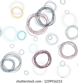 Light Blue, Yellow vector seamless cover with spots. Blurred bubbles on abstract background with colorful gradient. Pattern for design of fabric, wallpapers.