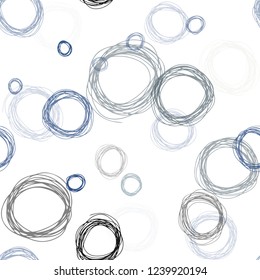 Light Blue, Yellow vector seamless texture with disks. Beautiful colored illustration with blurred circles in nature style. Pattern for trendy fabric, wallpapers.