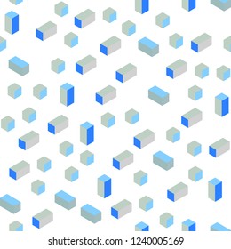 Light Blue, Yellow vector seamless, isometric texture in rectangular style. Beautiful illustration with rectangles and squares. Design for wallpaper, fabric makers.