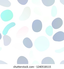 Light Blue, Yellow vector seamless pattern with spheres. Blurred bubbles on abstract backdrop with colorful gradient. Pattern for design of window blinds, curtains.