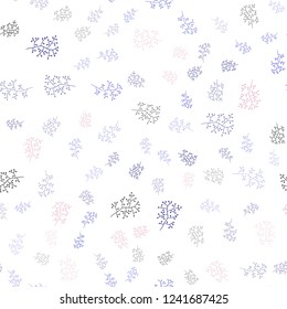 Light Blue, Yellow vector seamless elegant template with leaves, branches. Colorful abstract illustration with leaves in doodle style. Pattern for trendy fabric, wallpapers.