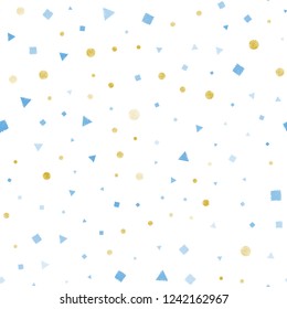 Light Blue, Yellow vector seamless cover with polygonal style with circles. Decorative design in abstract style with lines, dots, cubes. Template for business cards, websites.