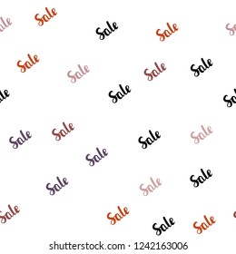 Light Blue, Yellow vector seamless layout with discount words. Gradient illustration with discount signs on white backdrop. Backdrop for mega promotions, discounts.