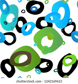 Light Blue, Yellow vector seamless texture with disks. Blurred bubbles on abstract backdrop with colorful gradient. Template for business cards, websites.