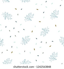 Light Blue, Yellow vector seamless abstract design with leaves, branches. Shining colored illustration with leaves and branches. Pattern for trendy fabric, wallpapers.