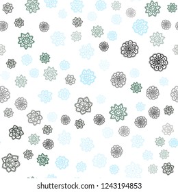 Light Blue, Yellow vector seamless texture with colored snowflakes. Shining colored illustration with snow in christmas style. Design for textile, fabric, wallpapers.
