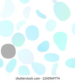 Light Blue, Yellow vector seamless pattern with spheres. Modern abstract illustration with colorful water drops. Pattern for design of window blinds, curtains.