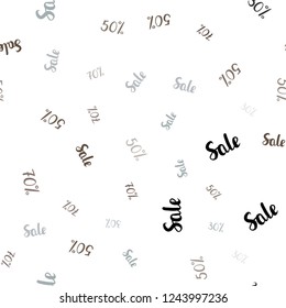 Light Blue, Yellow vector seamless layout with discount of 30, 50, 70%. Illustration with signs of sales on abstract template. Template for season sales, shopping ads.