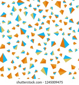 Light Blue, Yellow vector seamless, isometric template with crystals, triangles. Glitter abstract illustration with triangular shapes. Pattern for design of fabric, wallpapers.