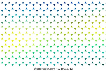 Light Blue, Yellow vector seamless backdrop with lines, triangles. Glitter abstract illustration with triangular shapes. Pattern for design of fabric, wallpapers.