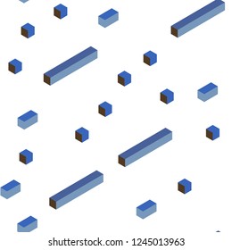 Light Blue, Yellow vector seamless, isometric template with rhombus. Rectangles on abstract background with colorful gradient. Texture for window blinds, curtains.