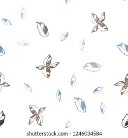Light Blue, Yellow vector seamless abstract pattern with leaves. Creative illustration in blurred style with leaves. Trendy design for wallpaper, fabric makers.