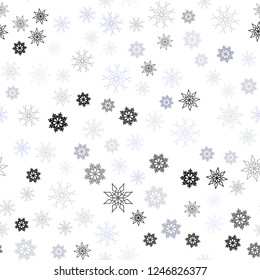 Light Blue, Yellow vector seamless layout with bright snowflakes. Snow on blurred abstract background with gradient. Trendy design for wallpaper, fabric makers.