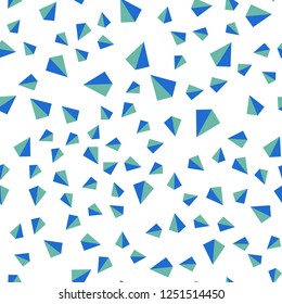 Light Blue, Yellow vector seamless, isometric template with crystals, triangles. Glitter abstract illustration with triangular shapes. Pattern for design of fabric, wallpapers.